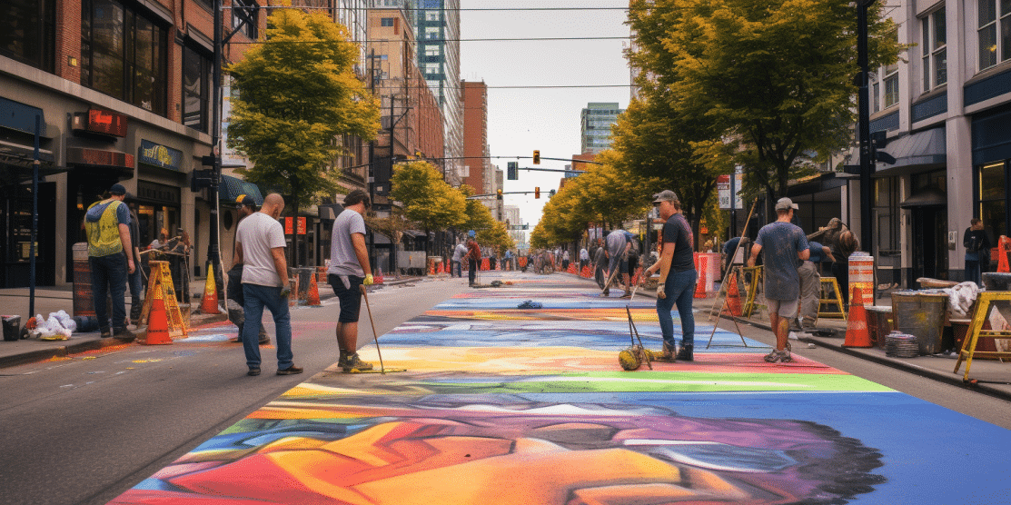 Vancouver painters in the street